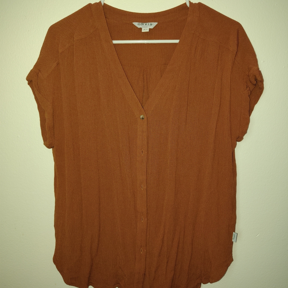 Orvis Women's Rust Button-Up Blouse